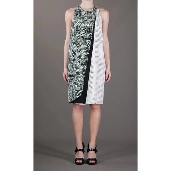 Stella McCartney Resort Mika Silk Drape Dress Size US 4 / EU 38 Multi Spot - Picture 2 of 14